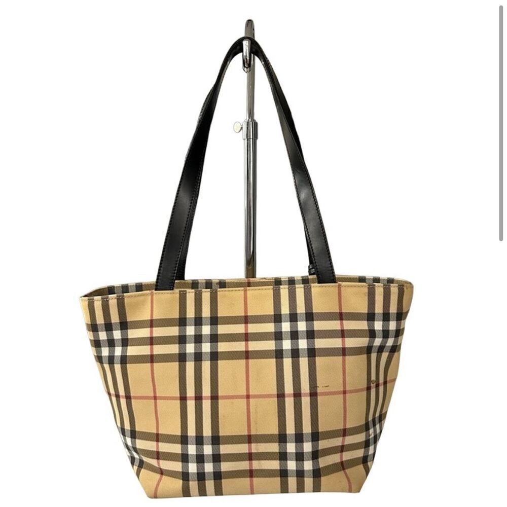 Burberry Vintage Shoulder Bag nova check pattern Double straps Zip closure - Picture 10 of 11